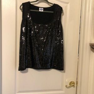 DG2 Diane Gilman Sequined tunic top stretch back